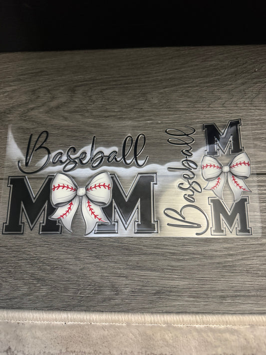 Baseball mom with baseball bow