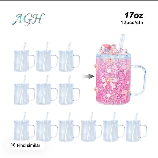 17 oz acrylic snow globe mug