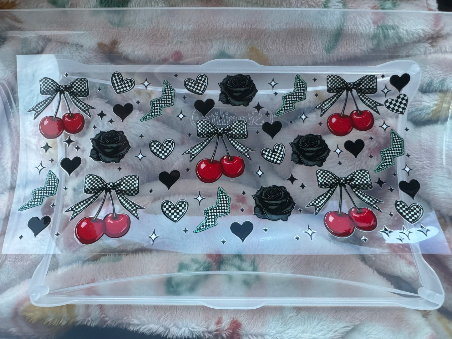 Cherry and black roses