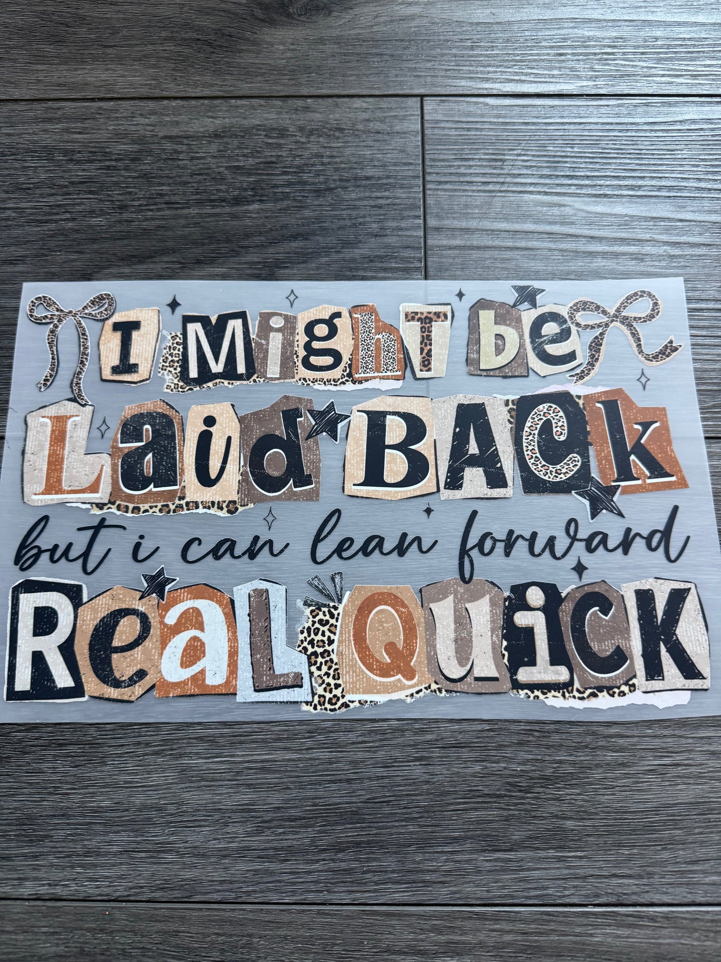 Transfer “ I might be laid back”